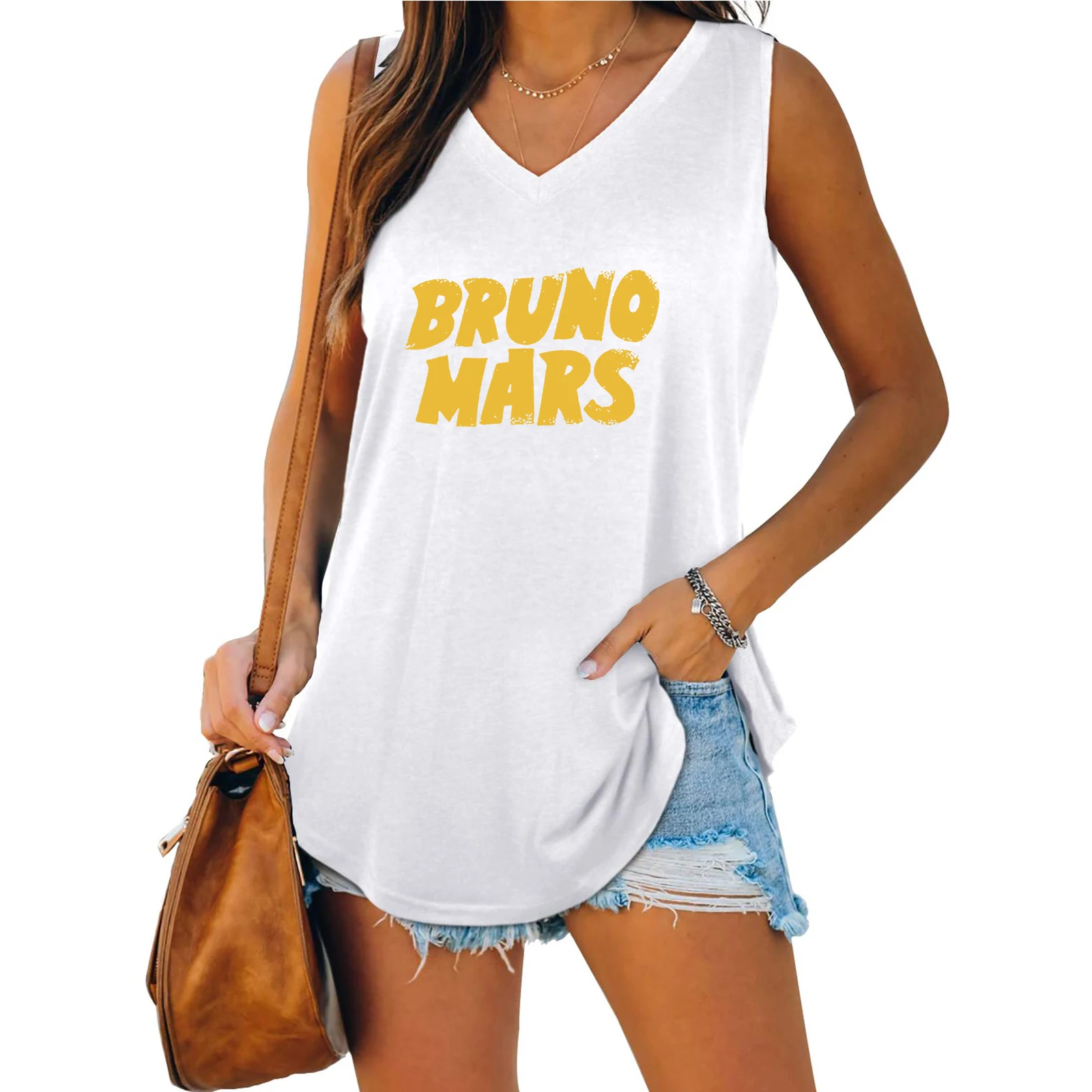 Bruno Mars Doo-Wops & Hooligans 2024 Sleeveless T-shirt Women Summer T-Shirt Tank Tops Vest Casual Music Fans Gift T-Shirt