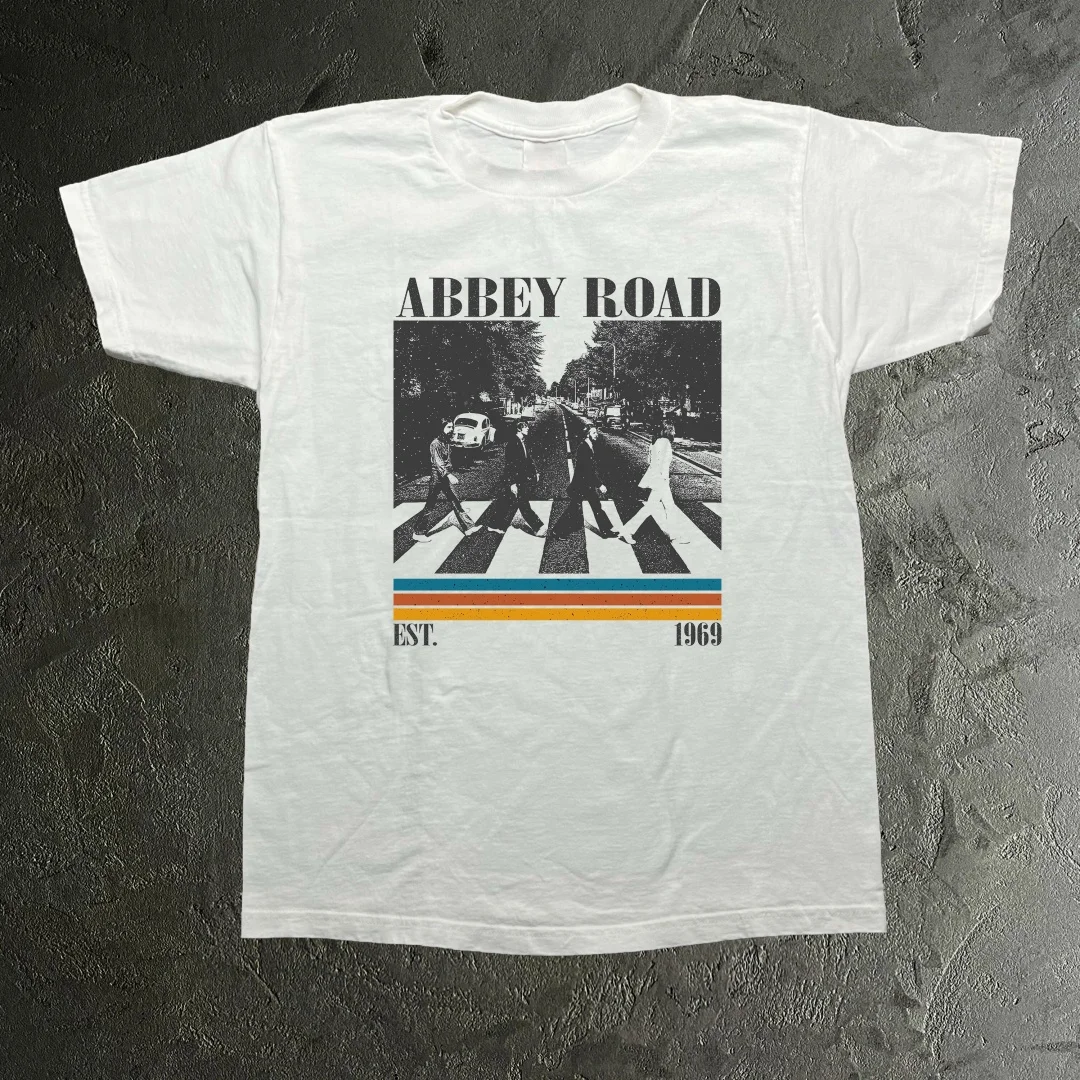 آبي رود قميص البيتلز ألبوم قميص الخريف موضة الرياضة القطن الخالص تي شيرت رجالي ملابس الأطفال المحملة Y2k امرأة #1