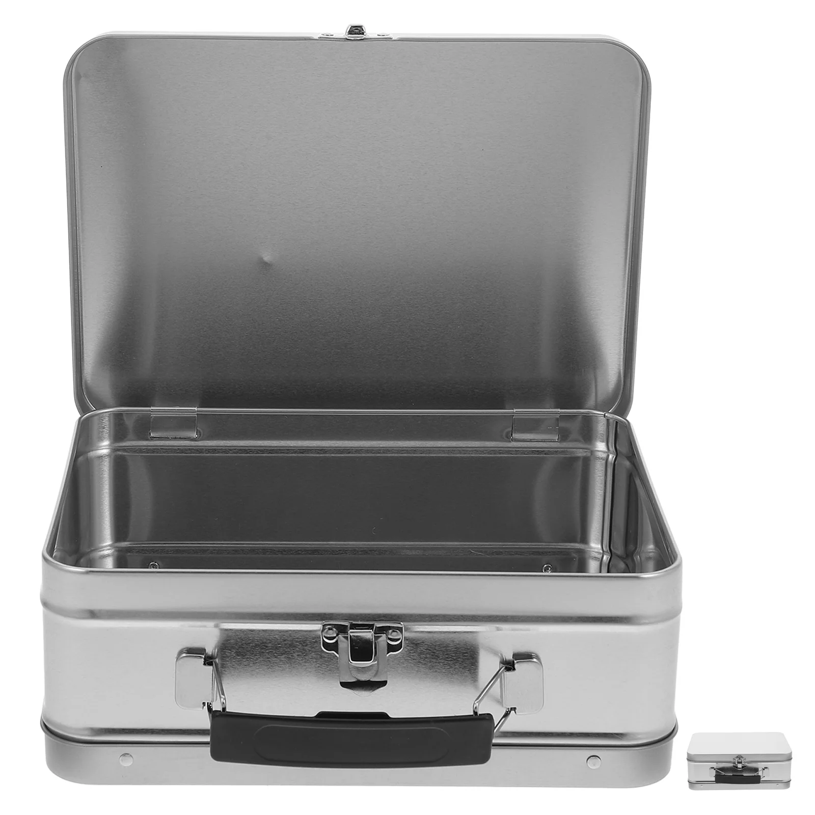 

Handheld Metal Lunch Box Large Capacity Food Storage Container For Office Snacks Bento Tinplate Retro Gift Box Storage