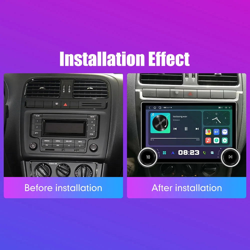 11.8 Inch 2K Double Knobs 2 Din Car Radio For Honda Polo 2008-2019 Car Radio DVD Multimedia Video Player Android Auto Carplay