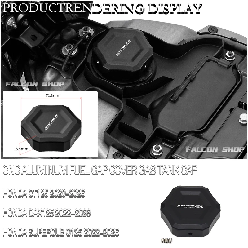 Suitable for Honda CT125/DAX125/SUPERCUB Modified Aluminum Alloy Fuel Tank Cap 2020 2021 2022 2023 2024 2025 2026