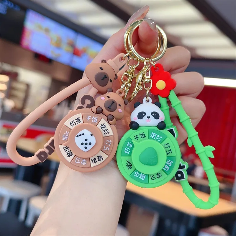 Miniso Fun カピバラ ズアンレ トレンド パンダ ルーレット キーチェーン チェーン スクールバッグ ペンダント