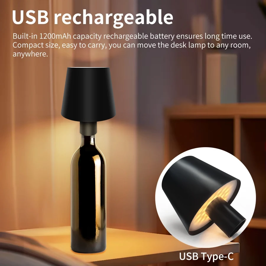 

Настольная лампа светодиодный с сенсорным датчиком, аккумуляторная беспроводная настольная лампа, регулируемые офисные сенсорные светильники для комнаты, 3 цвета