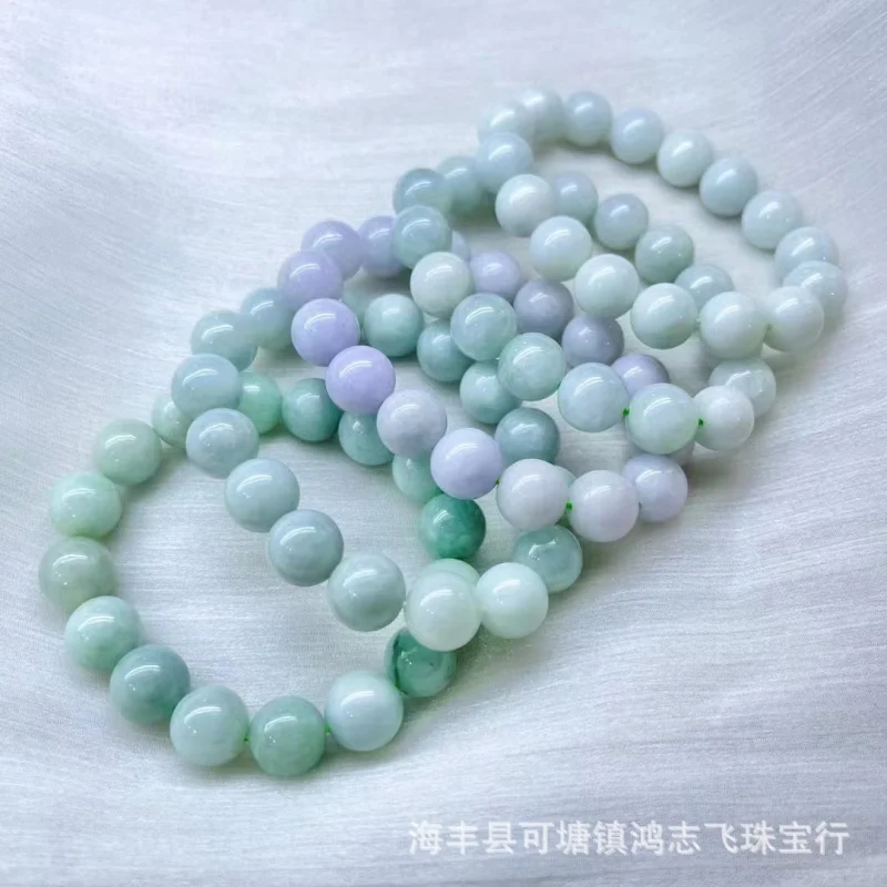 

Natural a Cargo Yunnan Myanmar 12mm Bracelet round Single Circle Warm Jade Beads Accessories