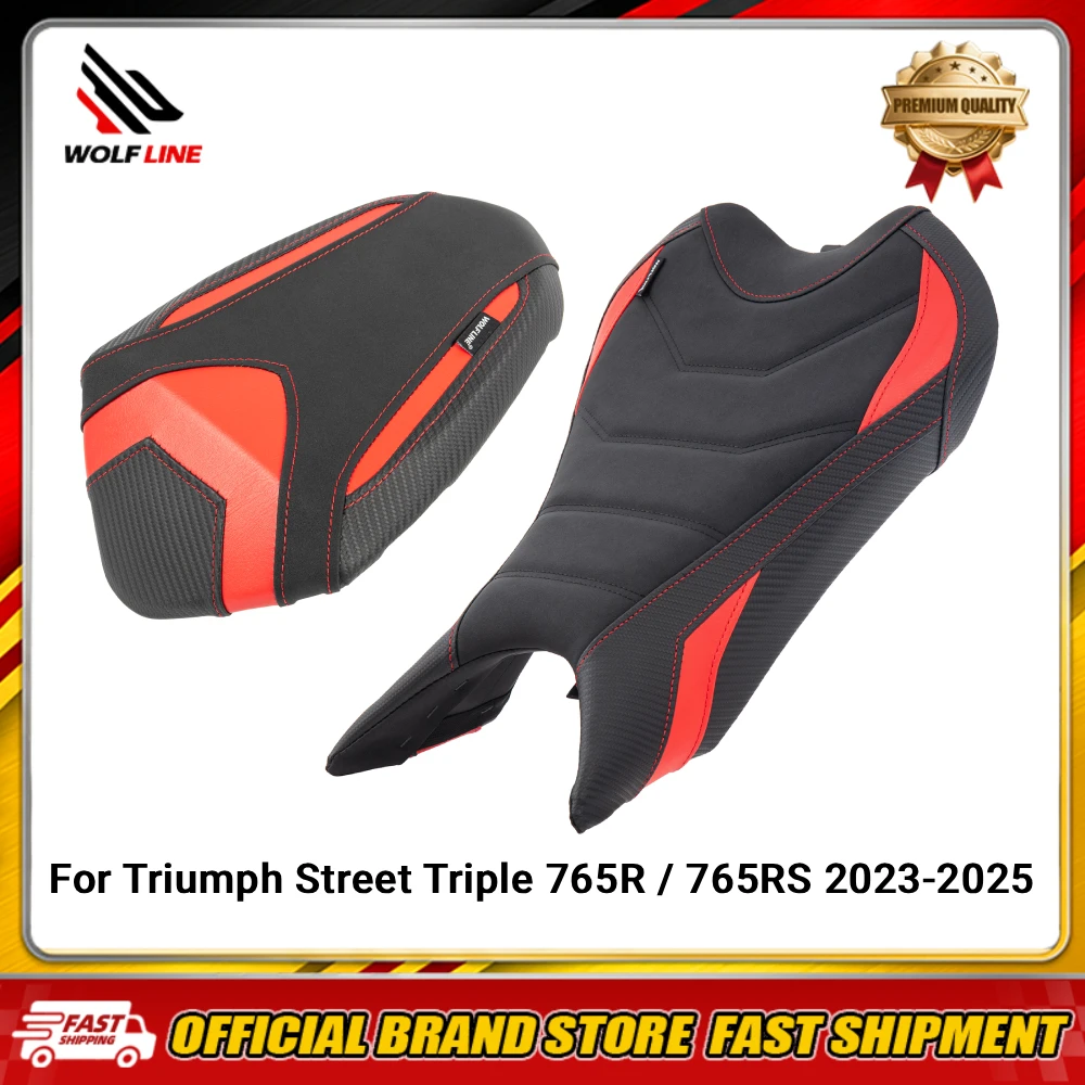 WOLFLINE Front or Rear Seat for Triumph Street Triple 765R 765RS 2023-2025 Driver or Passenger Seat Cushion for Daily Commute