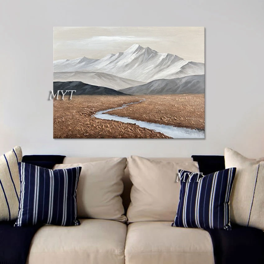 

Unframed Canvas Art Abstract Mountain Hand-painting Office Artwork Wall Pictures For Kitchen Decor Landscape Oil Paintings