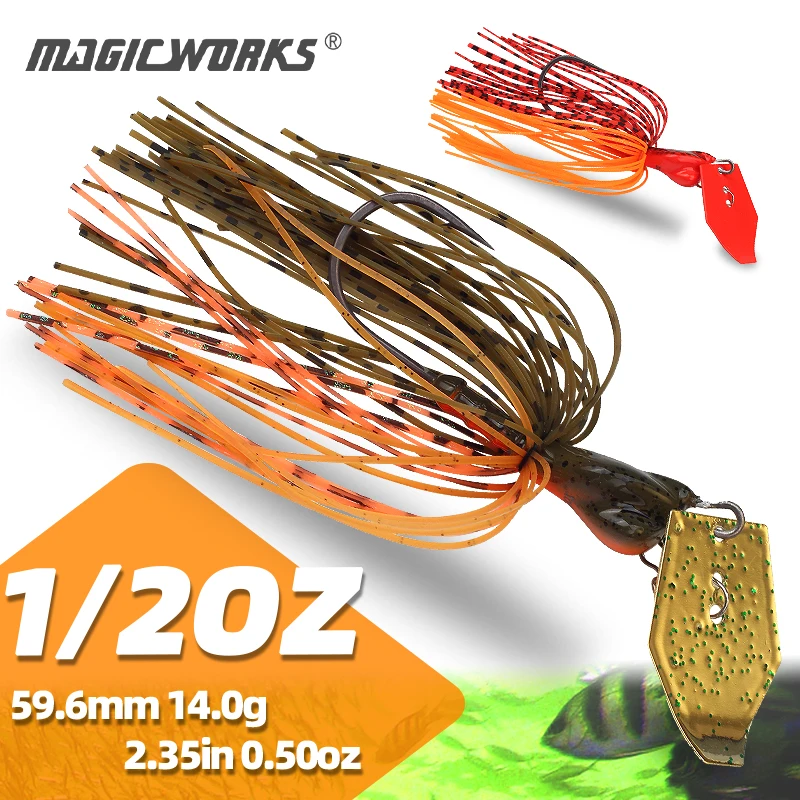 

Magic Works 1/2oz Fishing Chatterbait Lure Blade Supplies New Jig Head Pike Wobbler Silicone Bait Bass Tackle Spinning Lures