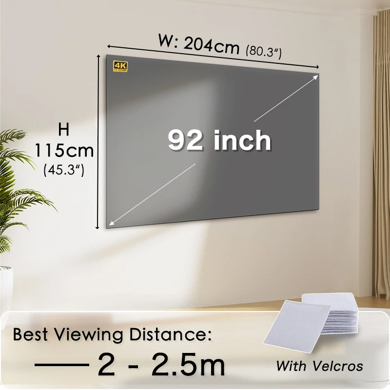 Draagbaar projectorscherm 16:9 opvouwbare projectieschermen Home Cinema House Indoor Outdoor Theater 4K HD 1080P Anti-licht plat