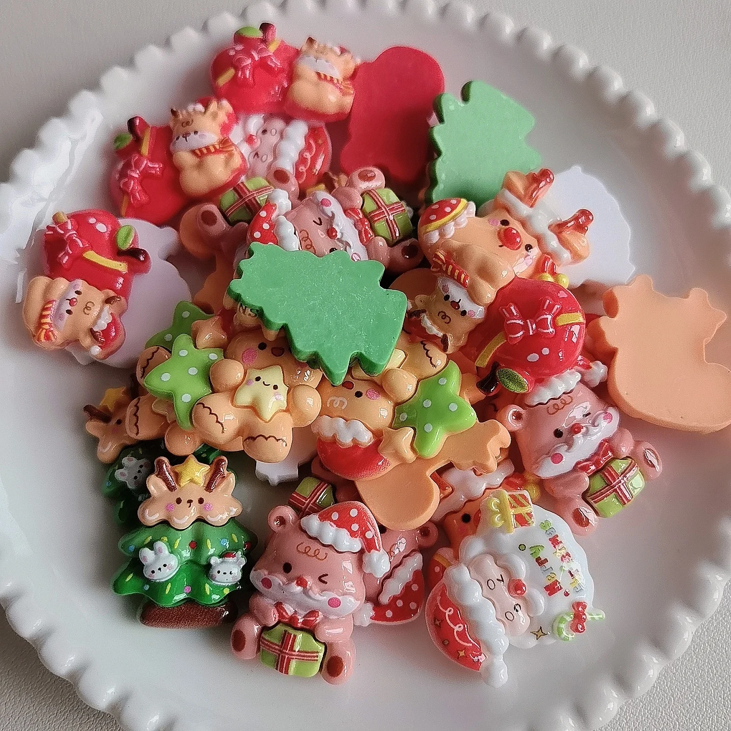 Craft Embellishment - Kawaii Cartoon Weihnachten Serie Flatback Harz