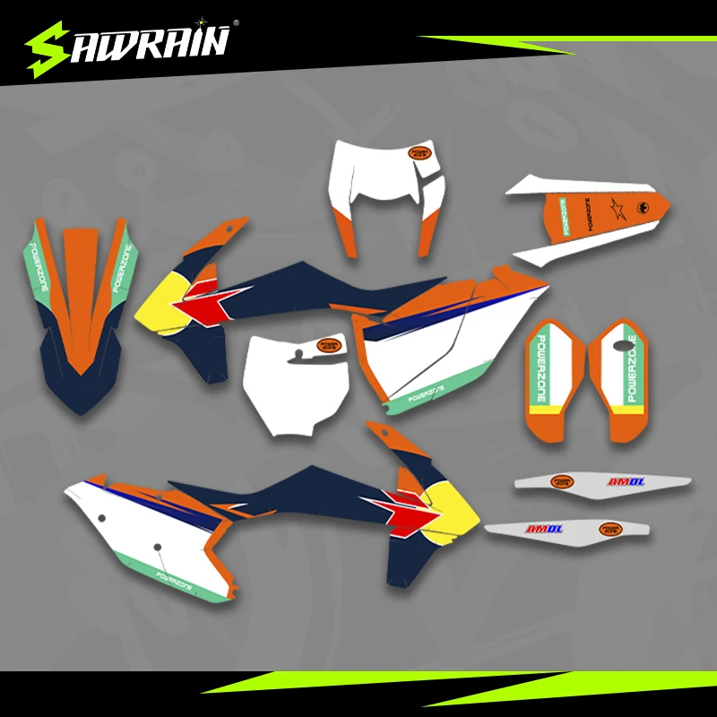 

Мотоциклетные графические фоны Sawrain, наборы наклеек для KTM EXC XCW SXF 16-18SXF 17-19EXC 007