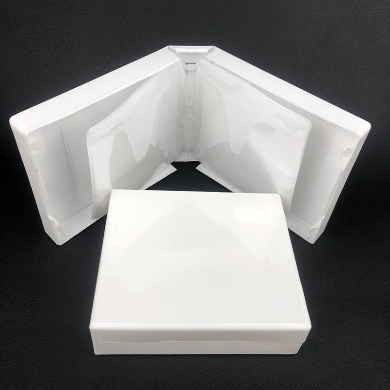 

2pcs Dvd Storage Box Disc Storage Container White Plastic Cd Case 24 Discs Organizer Home Office School Memory Cards Coins