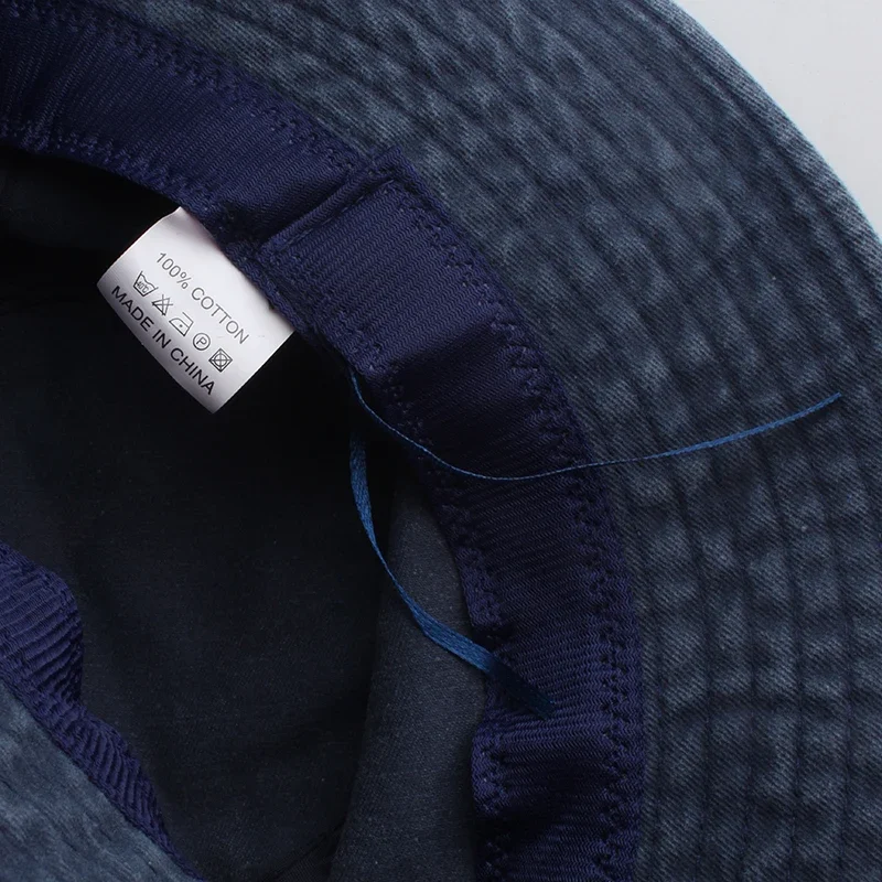 Gewaschener Denim-Eimerhut für Kinder, breite Krempe, Baumwolle, Fischerhut für Mädchen und Jungen, Sommer-Panama-Sonnenhut, Outdoor-Strand-Angelkappe – Detail 5