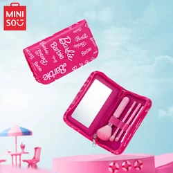 Miniso Barbie Makeup Kit borsa portaoggetti portatile con specchio pennello in polvere sciolto pennello per ombretti set per il trucco