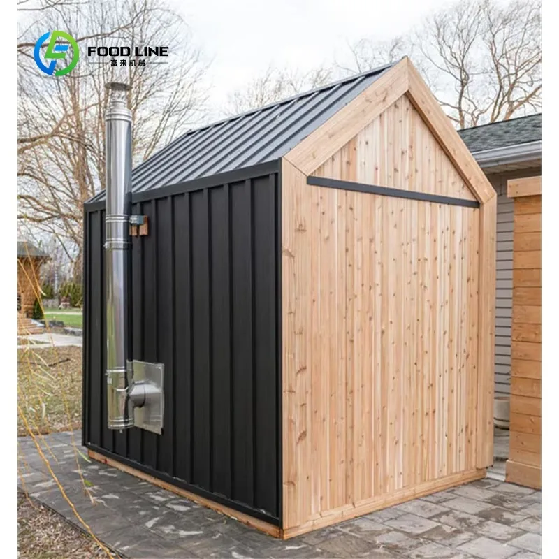 Customized Outdoor Finland Wood Sauna Cabin With Glass Door Wood Burning Steam Sauna House For Backyard Resort Hotel Glamping
