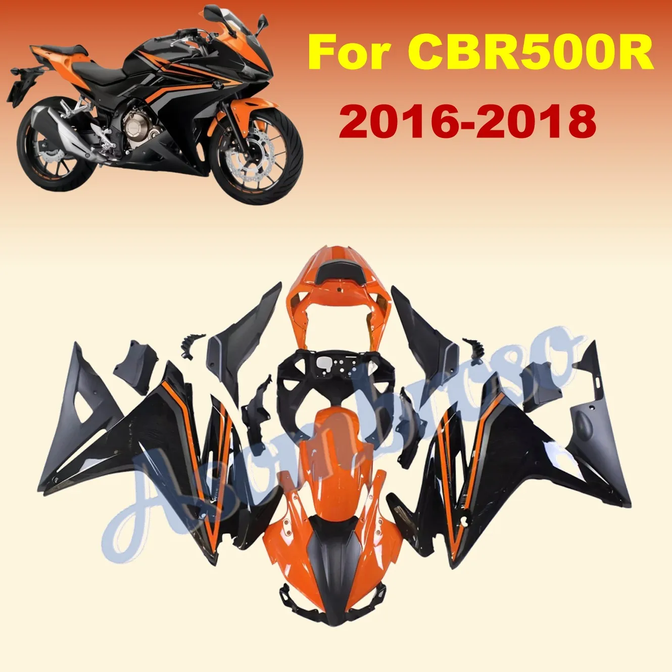 Kits de carenados completos para CBR500R 2016 2017 2018 Accesorios de motocicleta CBR500 CBR 500R Naranja Negro