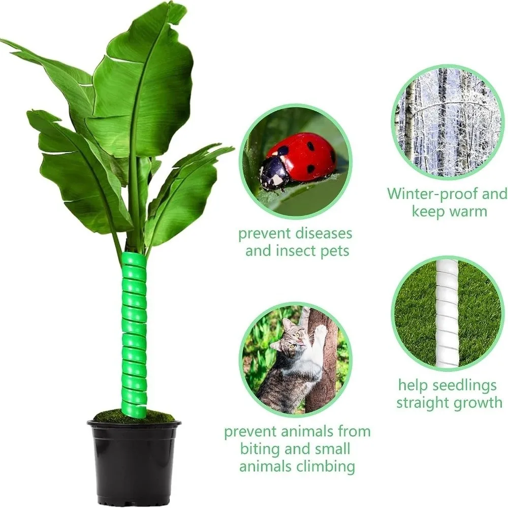 40cm Tree Bark Protector Plastic Spiral Tree Trunk Protector Tube Wraps Flexible Bites Proof Cover Deer Prevention