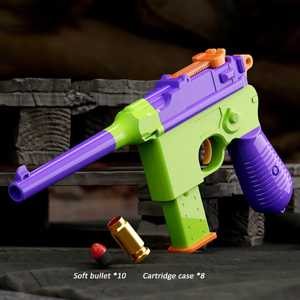 Pistole Muser giocattolo pistola manuale Soft Bullet Shell lancio di armi giocattolo realistiche modello di tiro Blaster per ragazzi regali per bambini