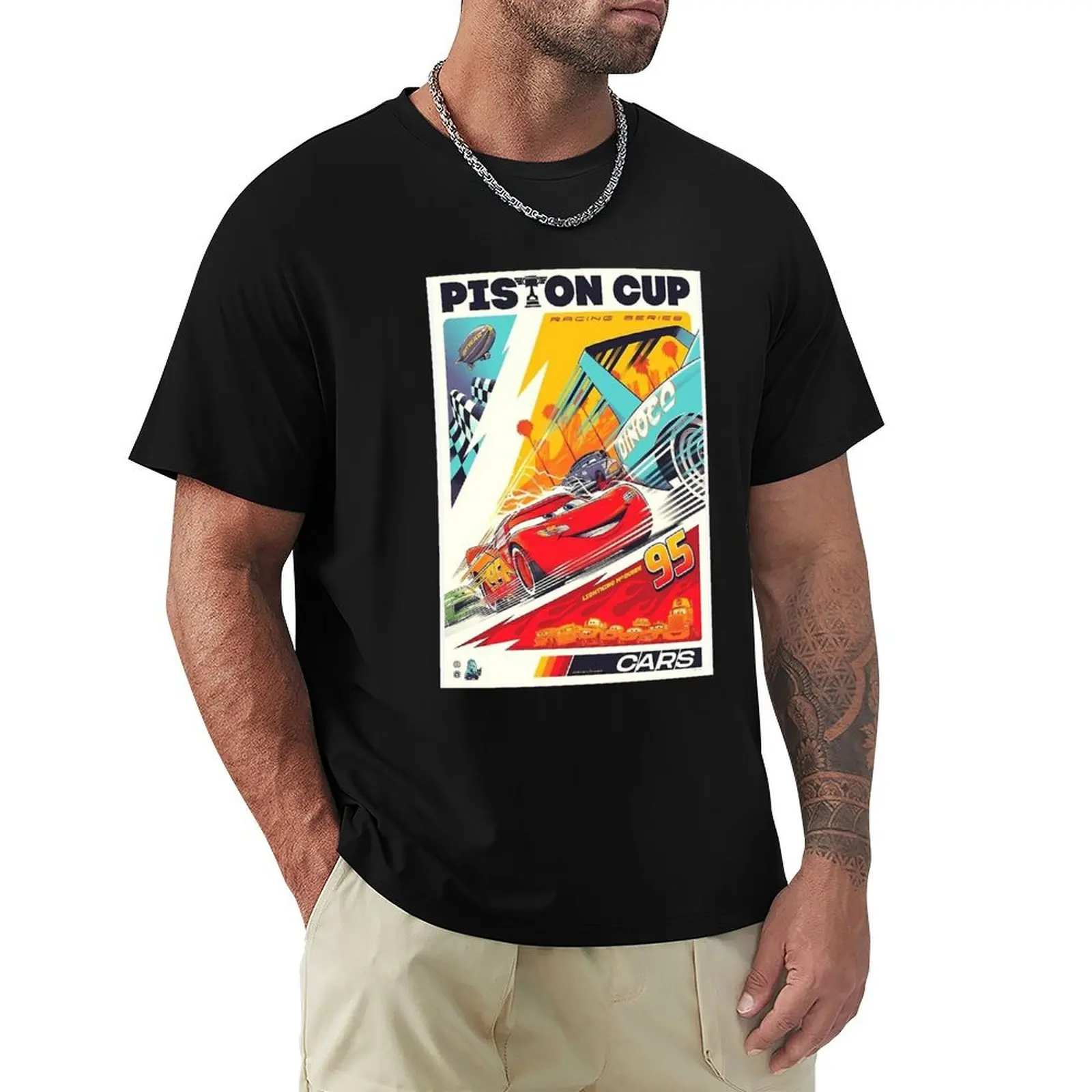 

Piston Cup Cars Poster T-Shirt kawaii clothes baggy shirts mens t shirts pack