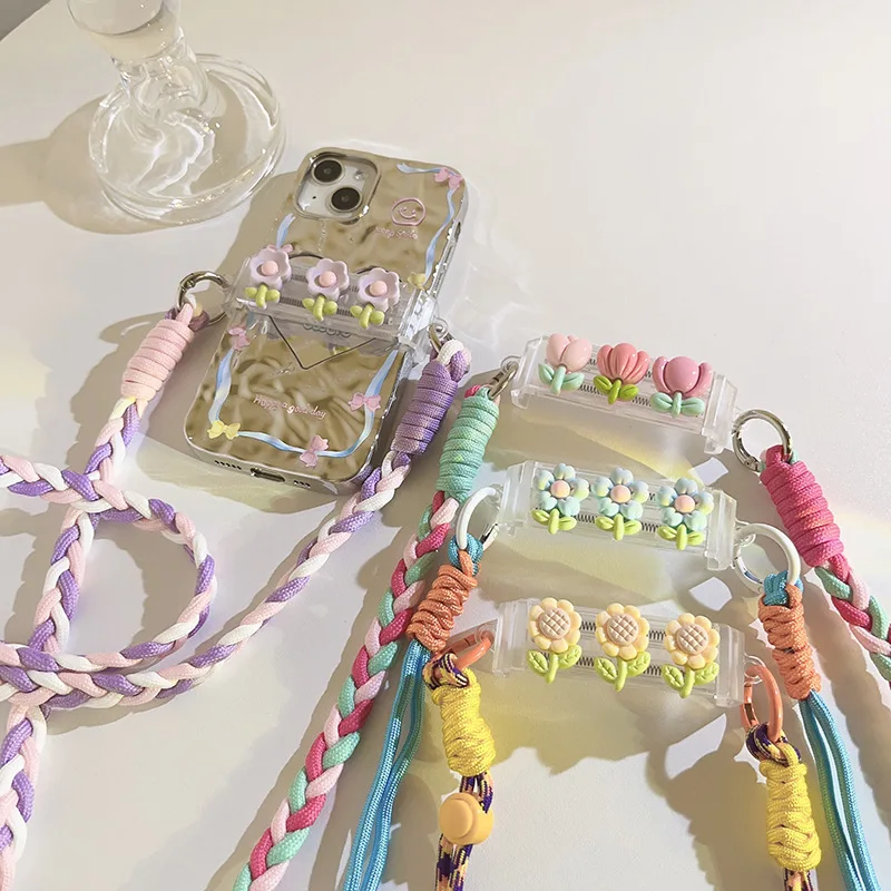 3D Flower Tulip Back Clip - Crossbody Phone Chain, Shoulder Strap, Universal for Phone Cases, Outdoor Neck Hanging for Women