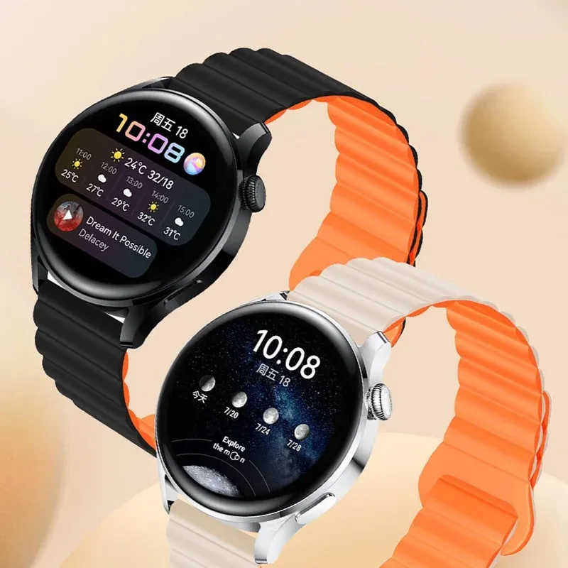 20mm 22mm Magnetic Loop Band For Samsung Galaxy Watch 7 6 5 Pro 4/6 4 Classic/Active 2 Silicone Bracelet Huawei GT7-6-5-4 Strap