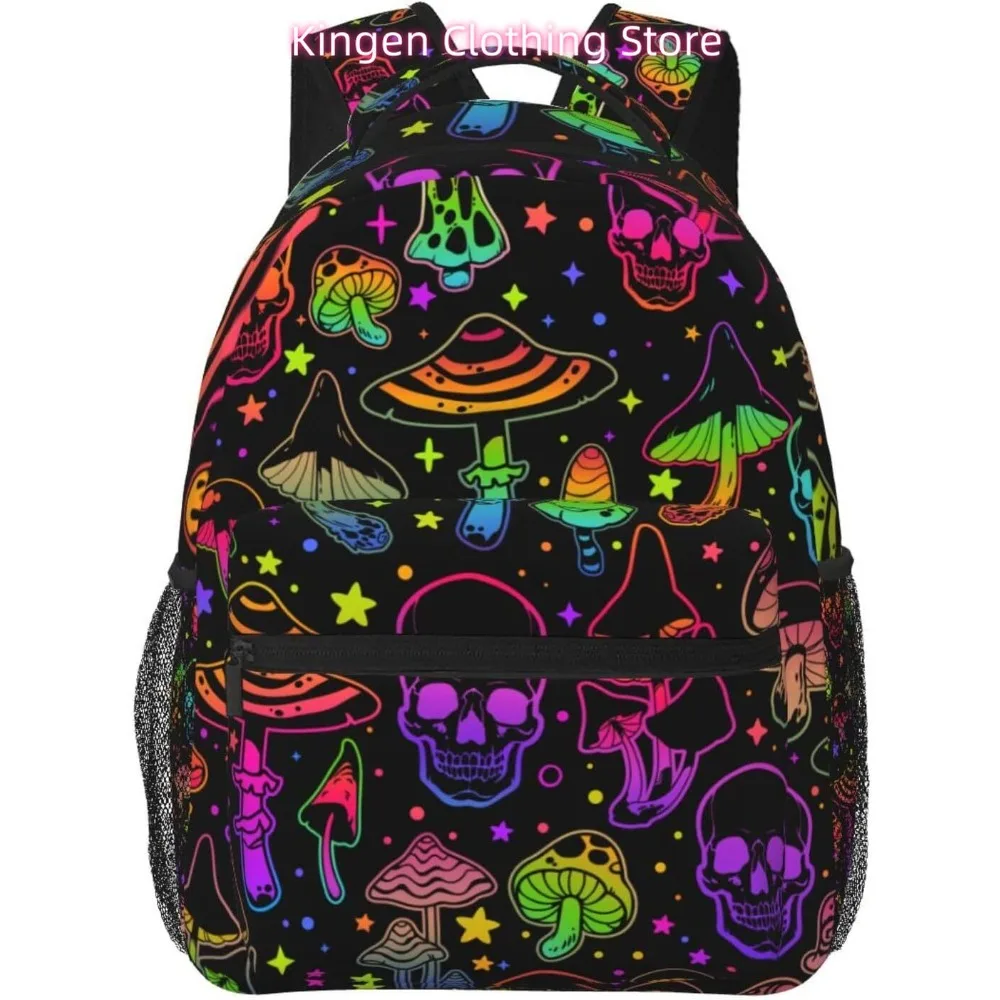 

Сумка для ноутбука обратно в школу Красочные грибы Легкий рюкзак для ноутбука Легкий многоцелевой дорожный повседневный рюкзак унисекс