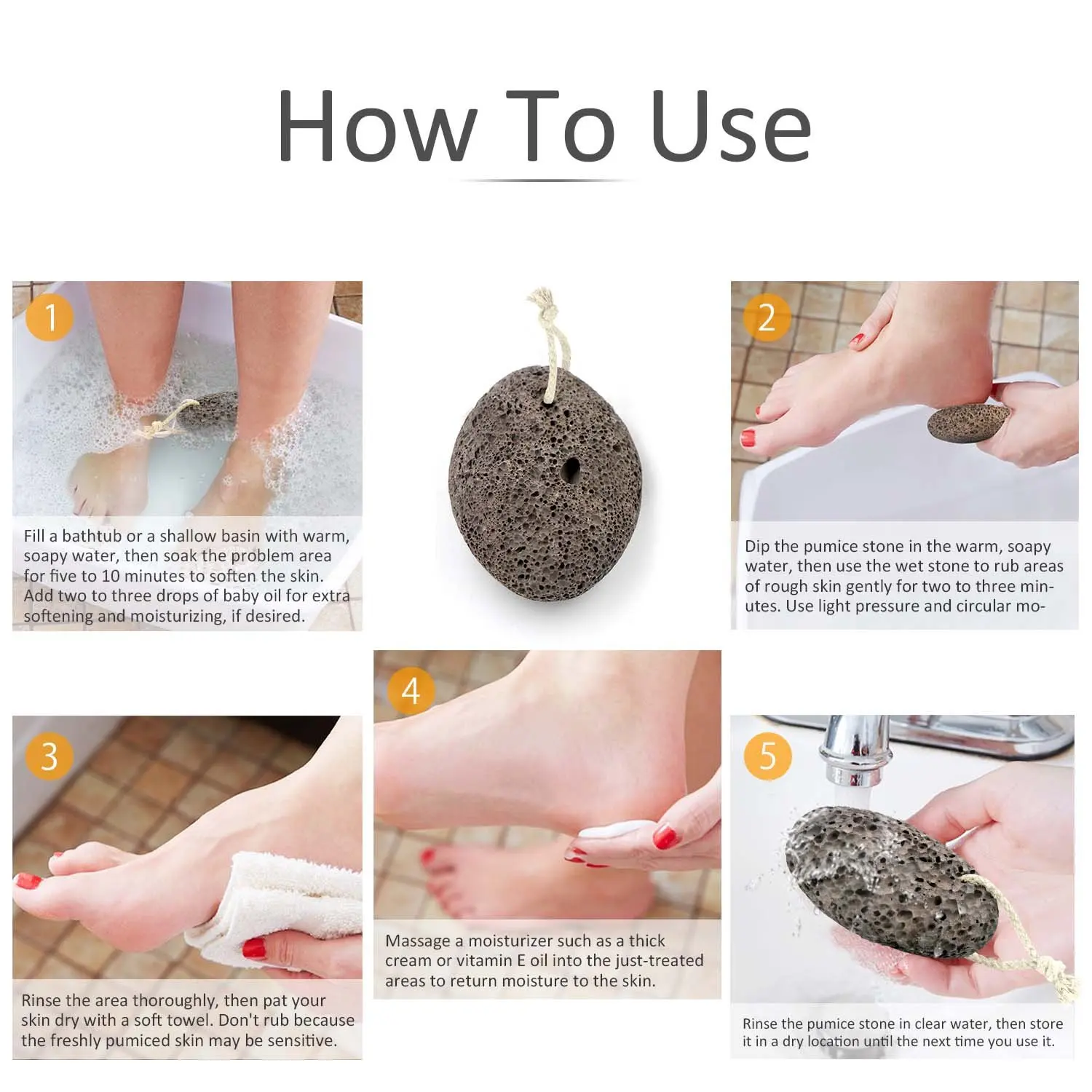 AB43-Lava Pumice Stone For Foot Scrubber, Foot Pumice To Remove Dead Skin (Random Color And Shape)