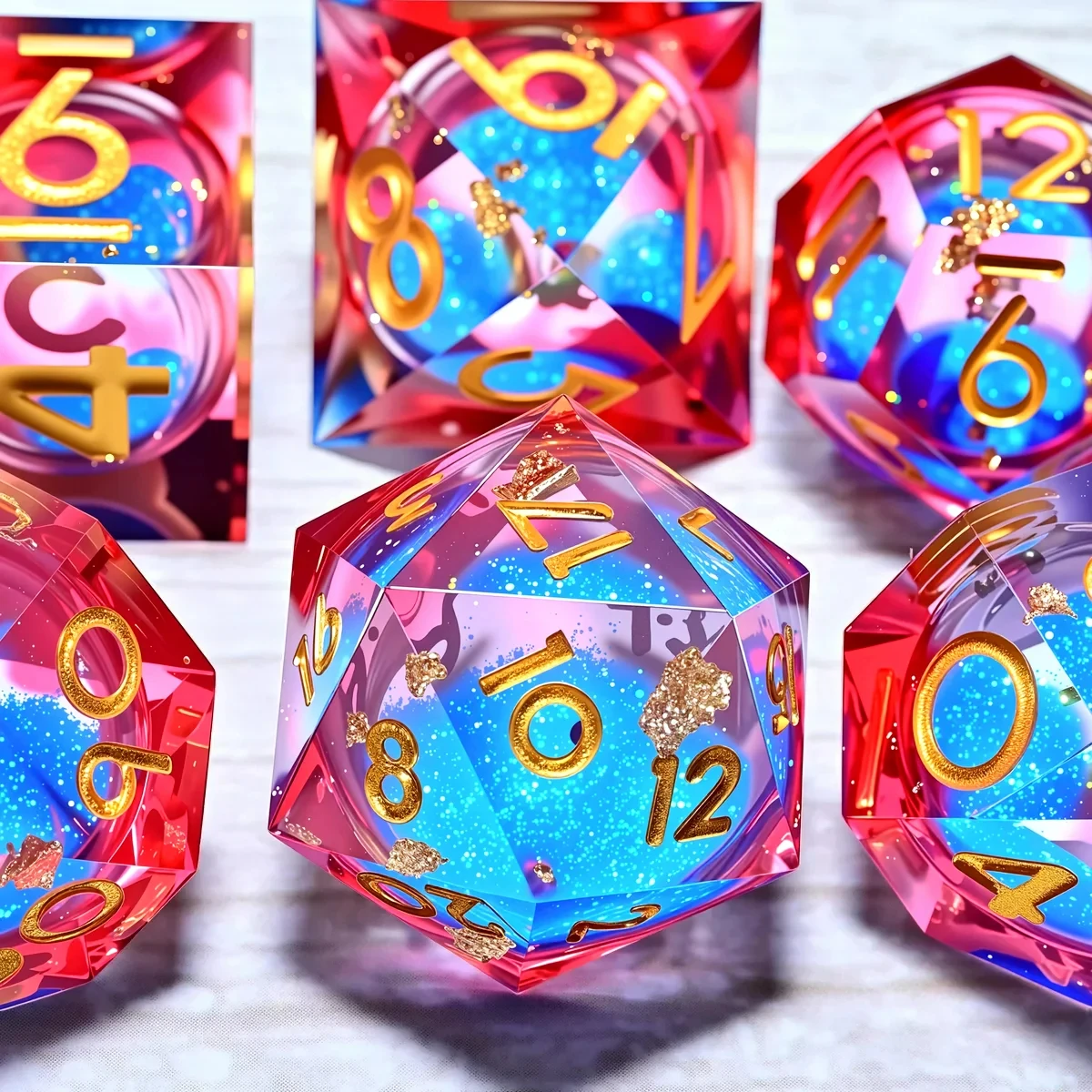 

DND Resin Dice Набор из 7 предметов для Dungeons and Dragons DND 5e RPG в подарок, настольная игра, настольная ролевая игра в кости, подарок на день рождения,