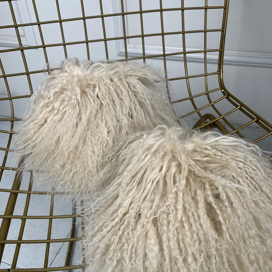 ปลอกแขนขนแกะถอดได้สำหรับผู้หญิง แต่งขอบขนมองโกเลียแท้ ปลอกแขนขนสีขาว ปลอกแขนขนคุณภาพสูง อุ่น