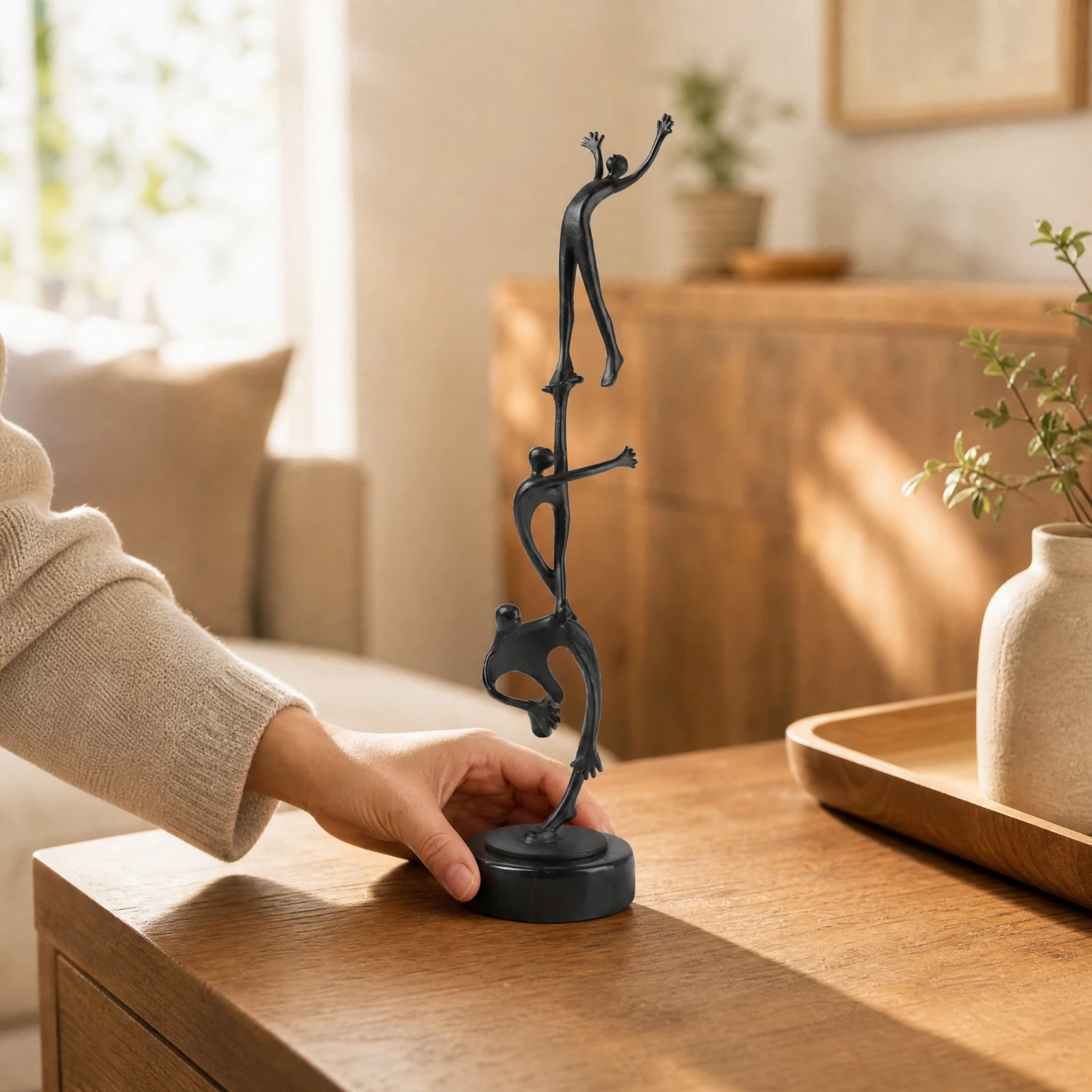alloy-metal-gymnast-figurine-contemporary-human-figure-sculpture-with-round-base-gymnast-sculpture-elegant-shelf-decor-figurine