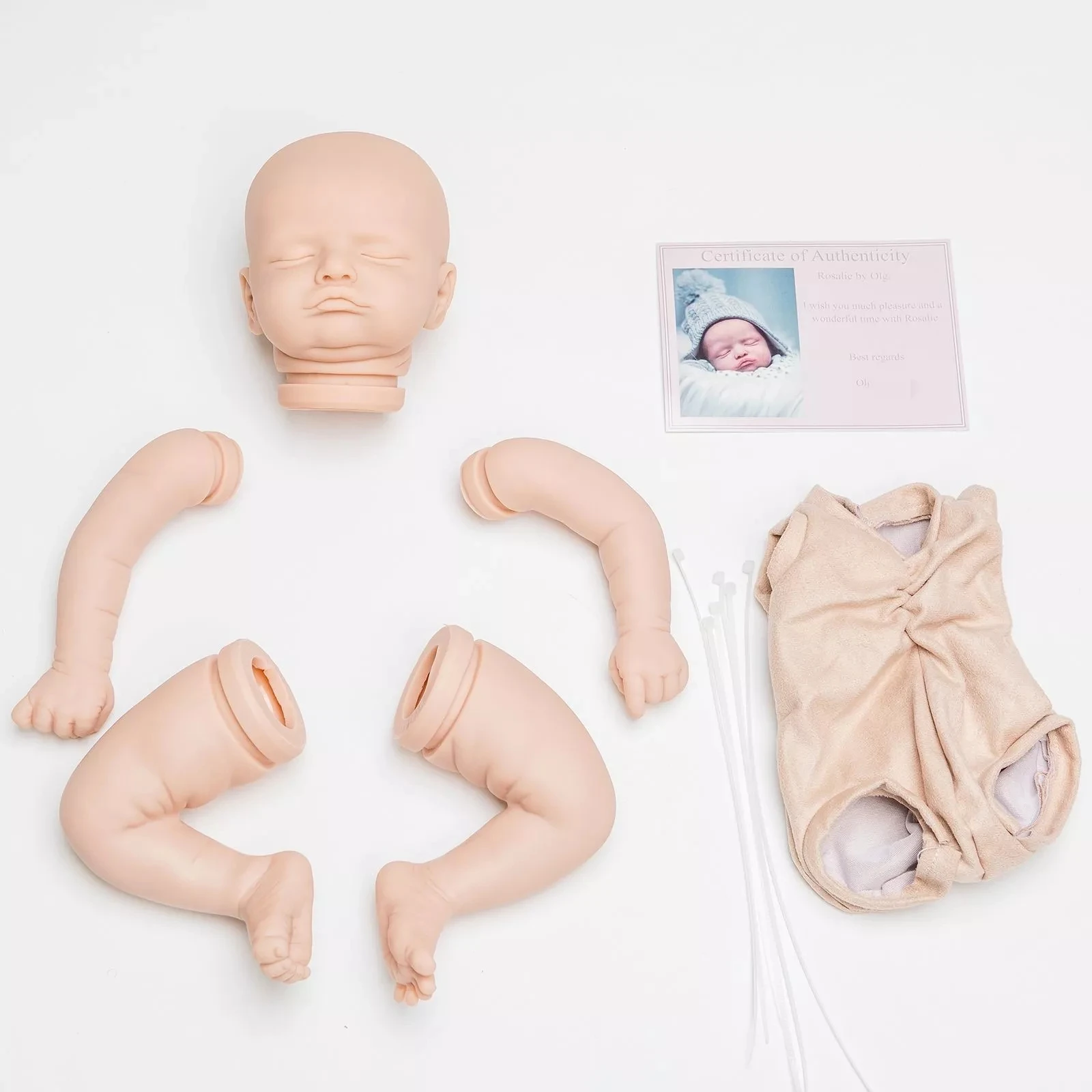 

20inch Reborn Kit Rosalie Close Eye Unfinished Unpainted DIY Blank Doll Parts Lifelike Newborn with COA