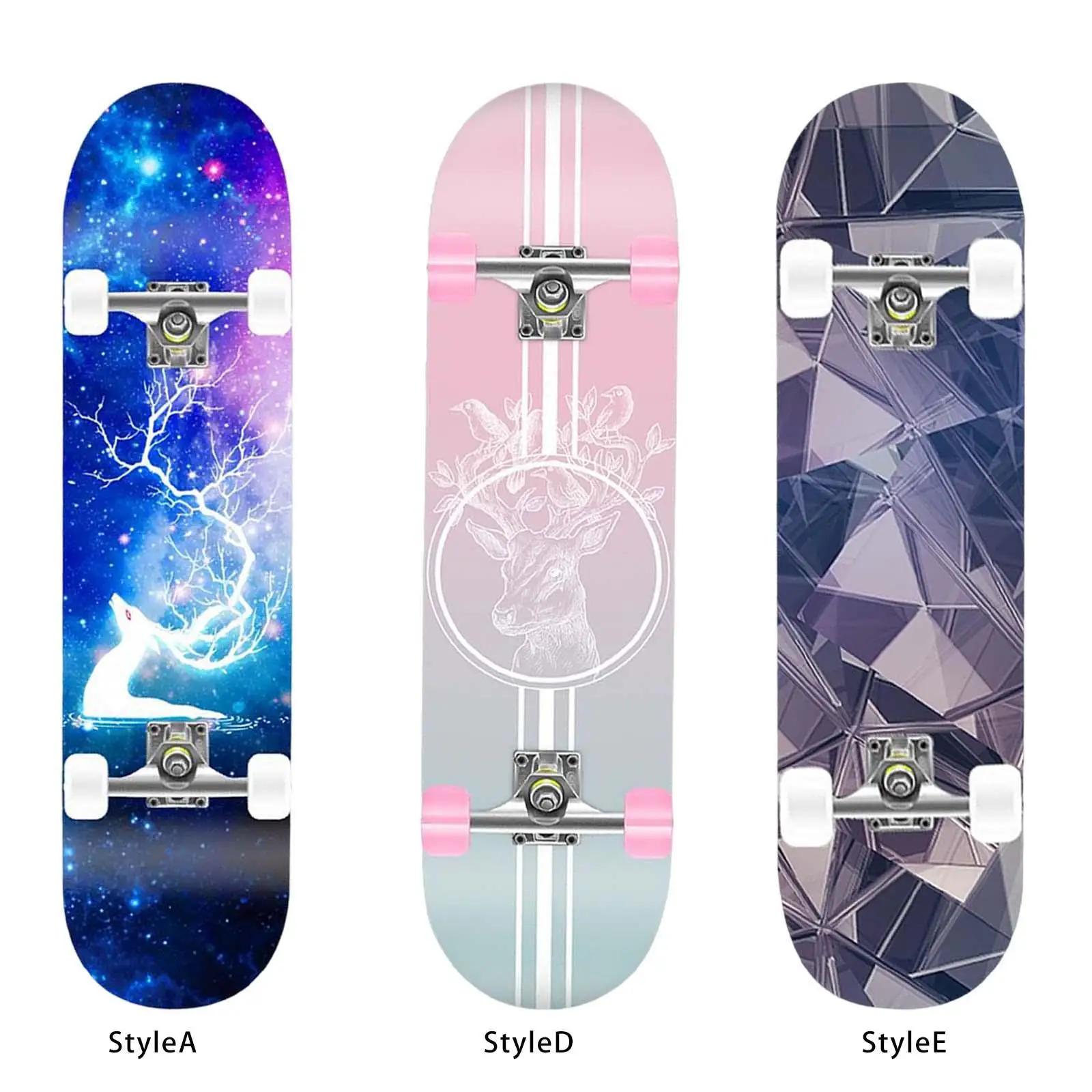 

Skateboard Complete Double Kick Fully Mute Longboard for Beginners Women Man