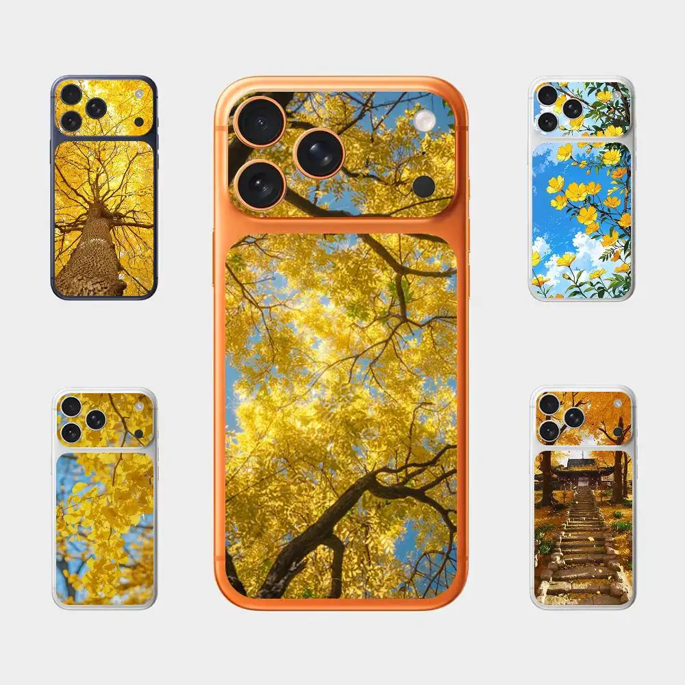 

Yellow Flowers For Iphone 17 Pro Max Back Protective Decorative Sticker Back Cover