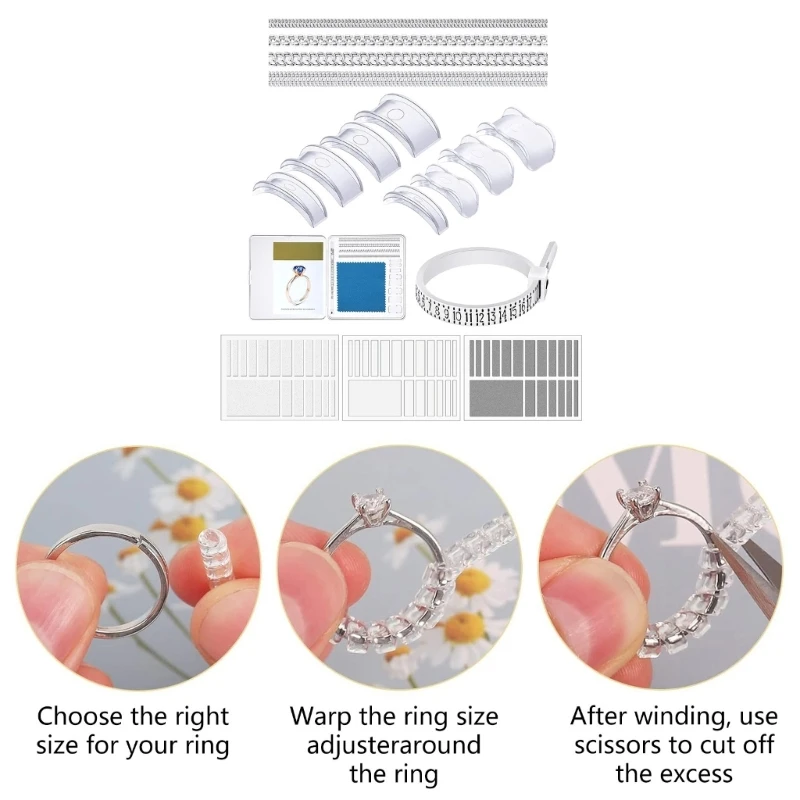 71 Stück Ringgrößenversteller für lose Ringe, unsichtbare Ringe, Resizer, Abstandshalter, selbstklebende Blätter, um Ringe klein