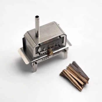 미니 텐트 스토브 아로마 테라피 거치대 아로마 디퓨저, 굴뚝 포함, 스테인레스 스틸 숯화로, 야외 캠핑 홈 데스크