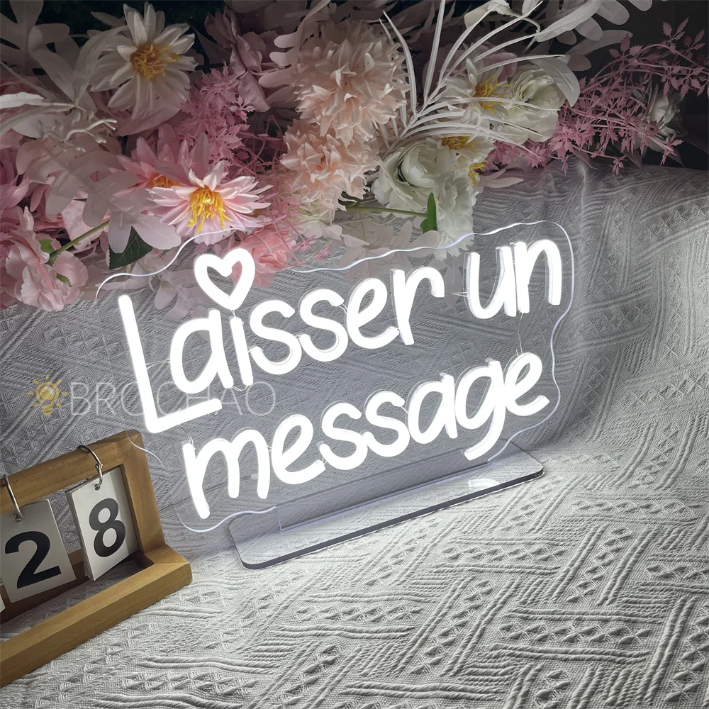 Led Leave A Message Neon Sign for Wedding Coffee Bar Decoeation Bedroom Party Table Decor Desk Night Lights Lamp Neon Signs