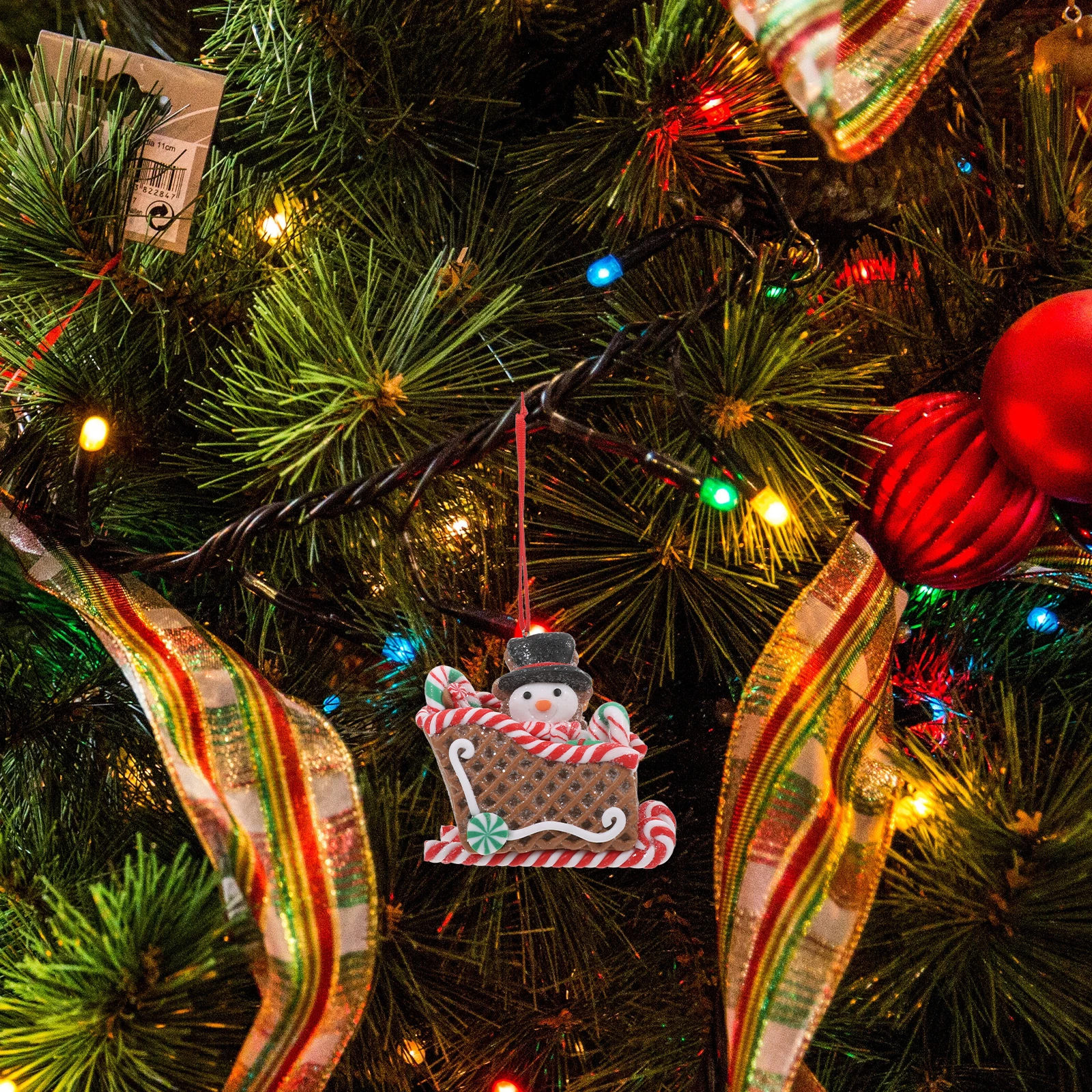 

Christmas Hanging Decor Snow Sleigh Ornament Rustic Polymer Clay Hanging Pendant Xmas Tree Ornament Indoor Holiday Party