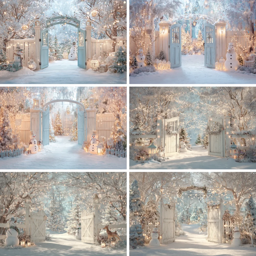 

Christmas Snow Town Backgrounds For Photography House Bokeh Dreamy Pine Backdrop Photozone Photocall Poster Photo Studio