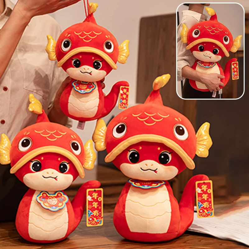 Festival Plush Snake Stuffed Animals Mascots Dolls 2025 Chinese New Year Decoration Wisdoms Symbol Toy Home Hanging Decors