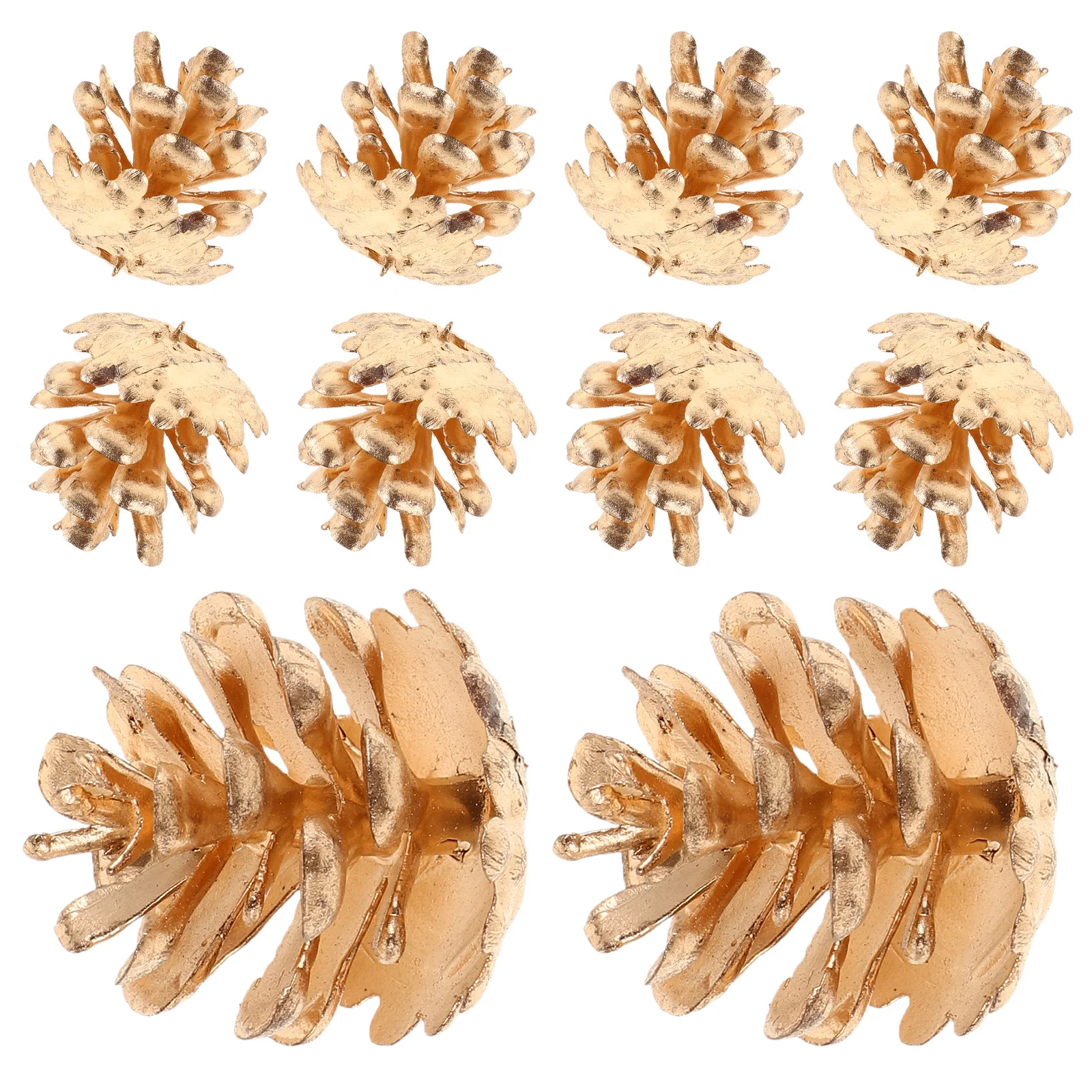 

10Pcs Golden Plastic Pinecones Realistic Artificial Cones Christmas Crafts DIY Ornaments Vase Fillers Home Decor
