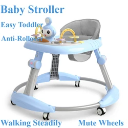 Music Baby walker anti-o-leg baby multi-function anti-rollover trolley