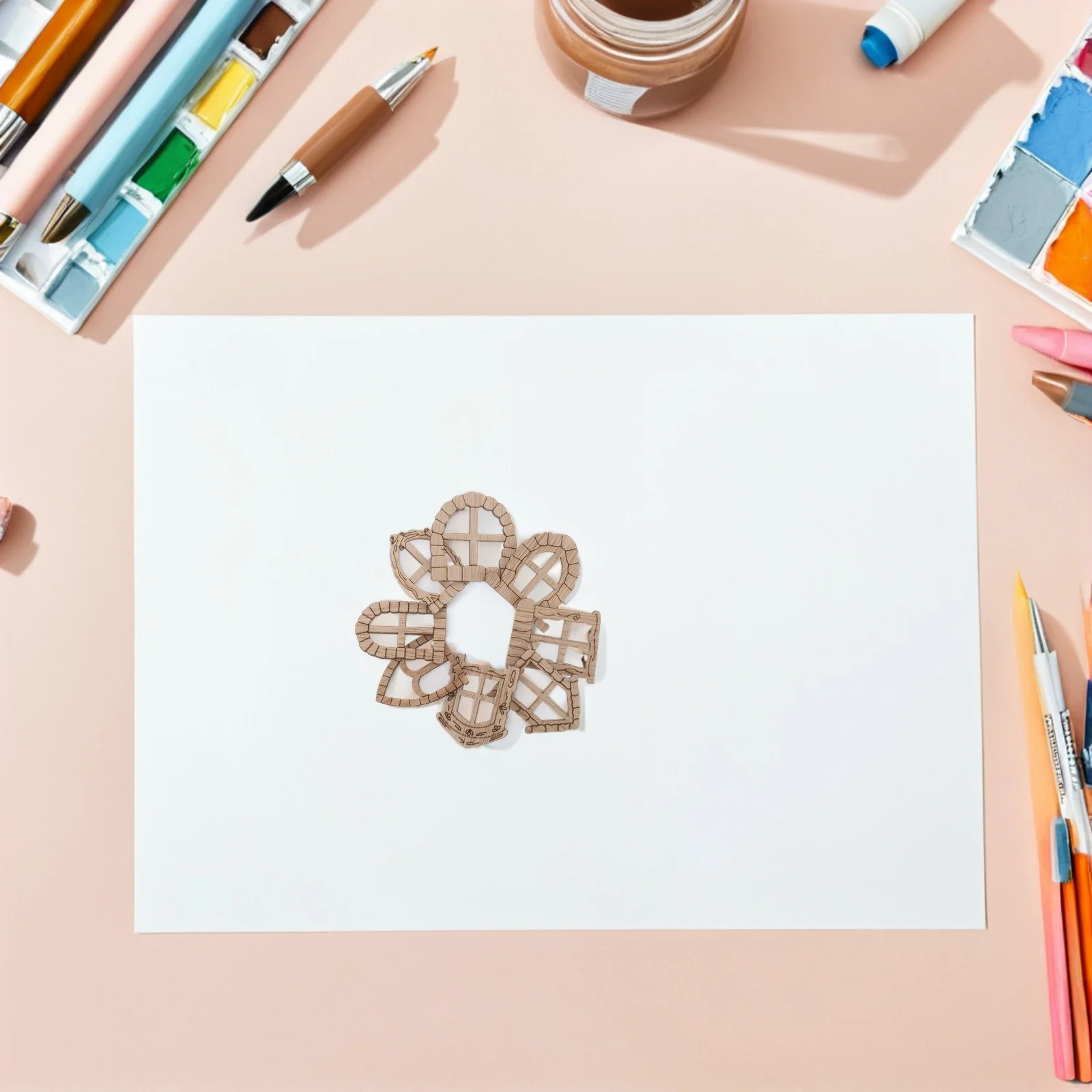 100 pezzi finestre in miniatura porta leggiadramente in legno non finito decorazioni da giardino fai da te per casa delle bambole bonsai artigianali cornici in legno casa delle fate