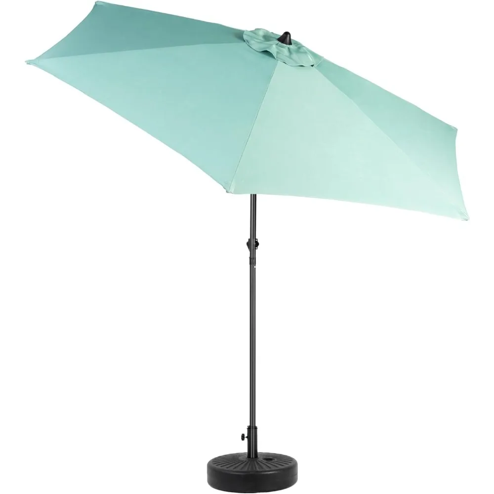 

9FT Outdoor Patio Umbrella with Tilt and Crank, Market Table Umbrella with 6 Steel Ribs for Deck, Backyard
