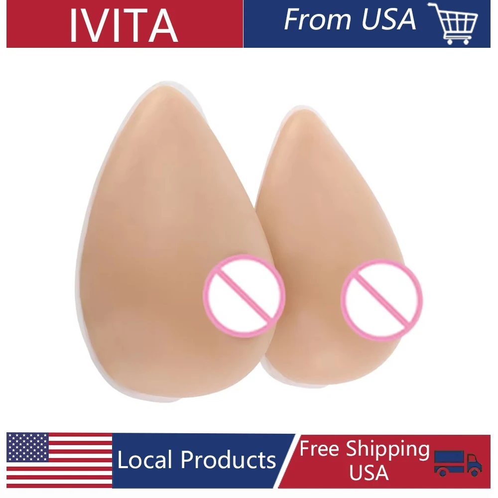 

1 Pair Realistic Self-adhesive Silicone Fake Breasts Form Fake Boobs Ships from USA Warehouse Suitable for Crossdresser Cosplay