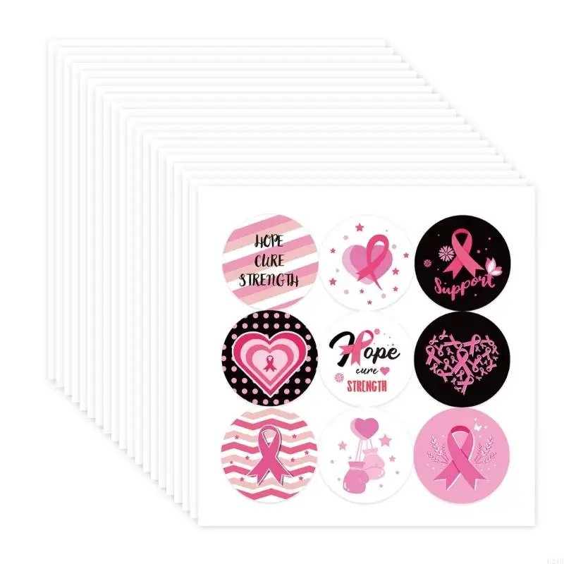 

2025 New Ribbon Sticker Decorative Labels Breasts Awareness Sticker Pink Sticker