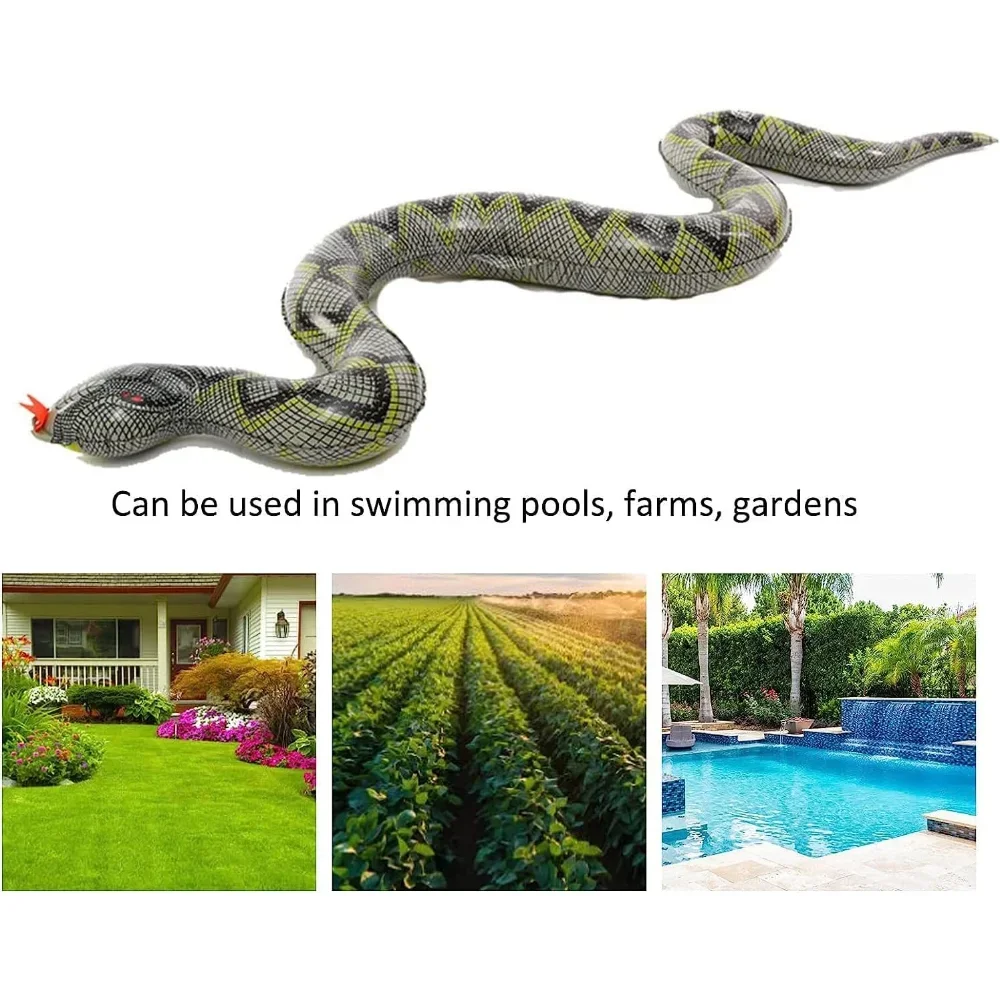 95cm Inflatable Snake Tricky Toy False Snake Halloween Prank Props Garden Pool Toy Simulation Inflatable Snake Tricky Water Toy