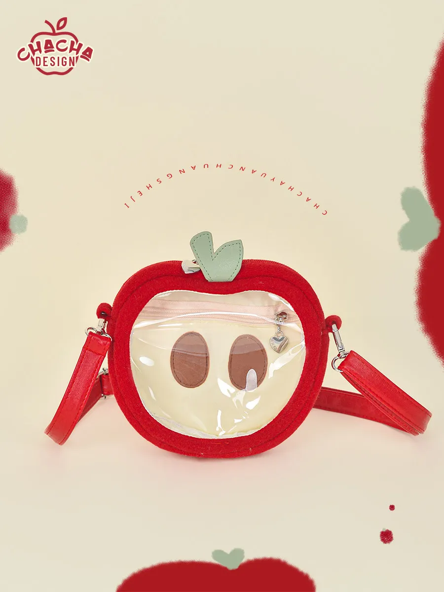 Original Cartoon Girl Heart Red Apple Lta Bag Women Cute Sweet Two-dimensional Comic Show Bar Bag Large Capacity Lolita Backpack