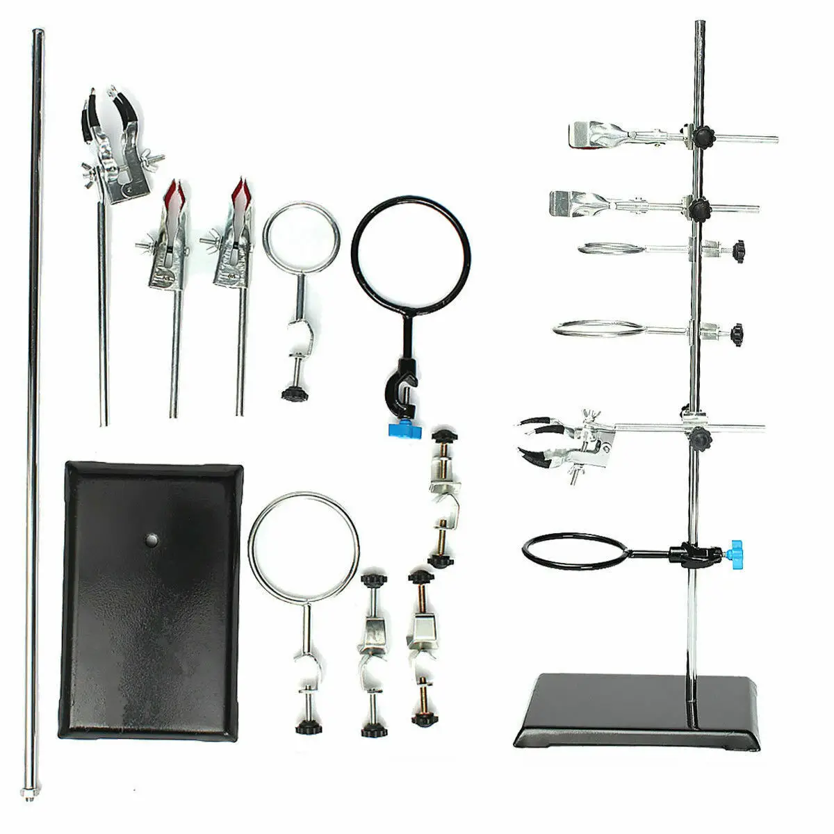 Laboratório Stands Support Sets Lab Clamp Flask Clamp Condensador Pipe Holder For Chemical Ensino de Biologia Material Escolar