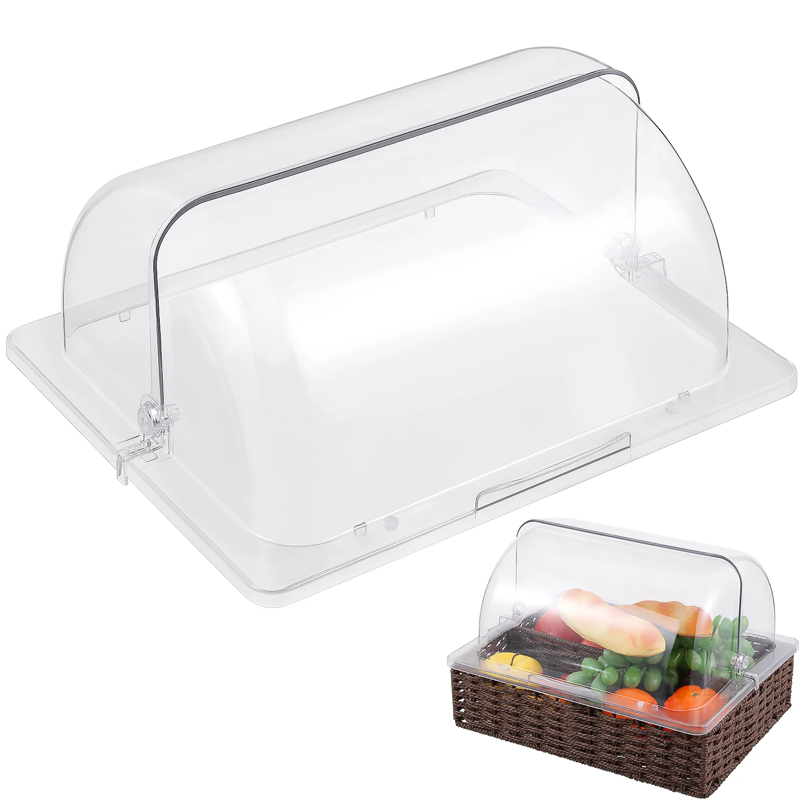 

Airtight Cake Storage Container Chafing Dish Acrylic Dessert Case Food Rectangular Dome Holder with Lid