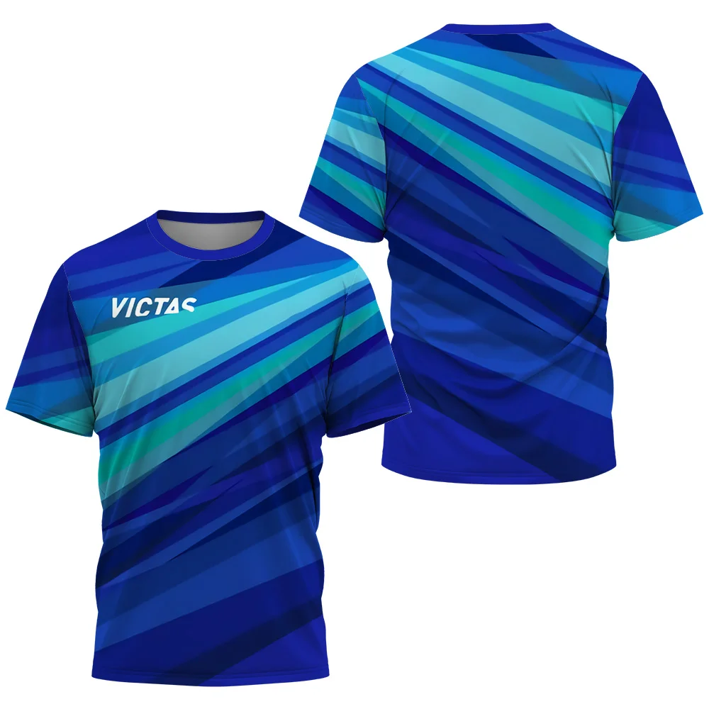 Herren T-Shirt 3D Tischtennis Druck T-Shirts Sommer Tennis Badminton T-Shirt Jogging und Fitness Club Quick Dry Kurzarm Tops