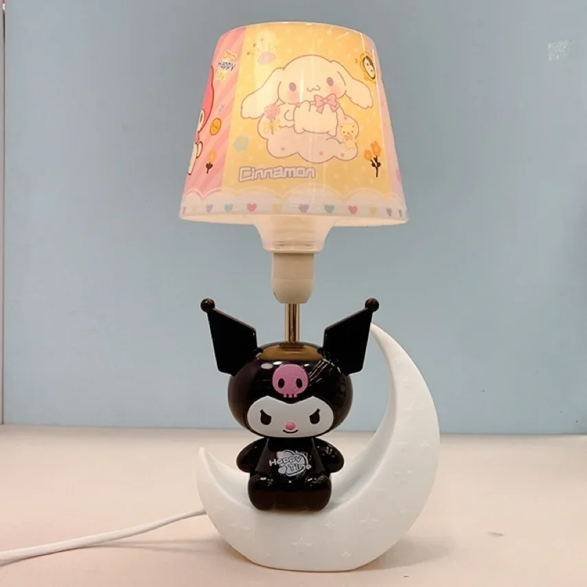 Stitch Small Desk Lamp Protection Button Plug in Cute Sanrio Student Desktop Moon Small Night Light Christmas Birthday Gift